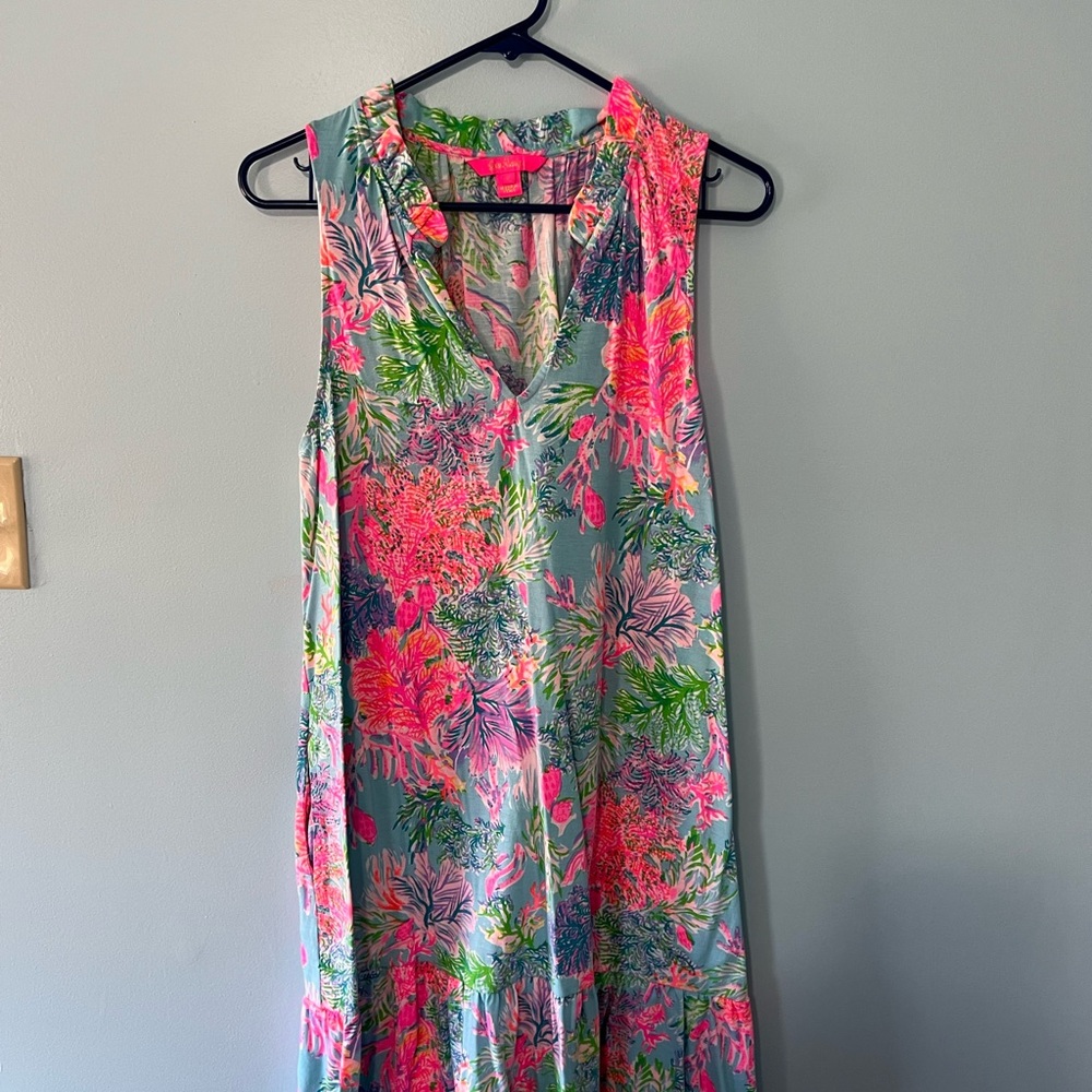 Lilly Pulitzer Floral Swim Coverup - Pink and Green